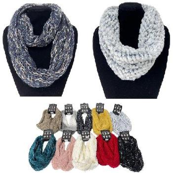 Over Stock Mix & Match Knitted & Fur Infinity Scarf